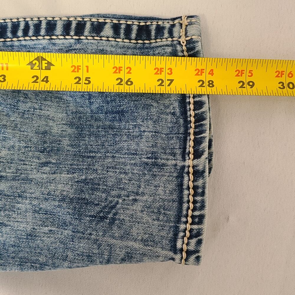 Mens Salvage Distressed Mayhem Straight Jeans 34x27 Blue - Picture 13 of 15